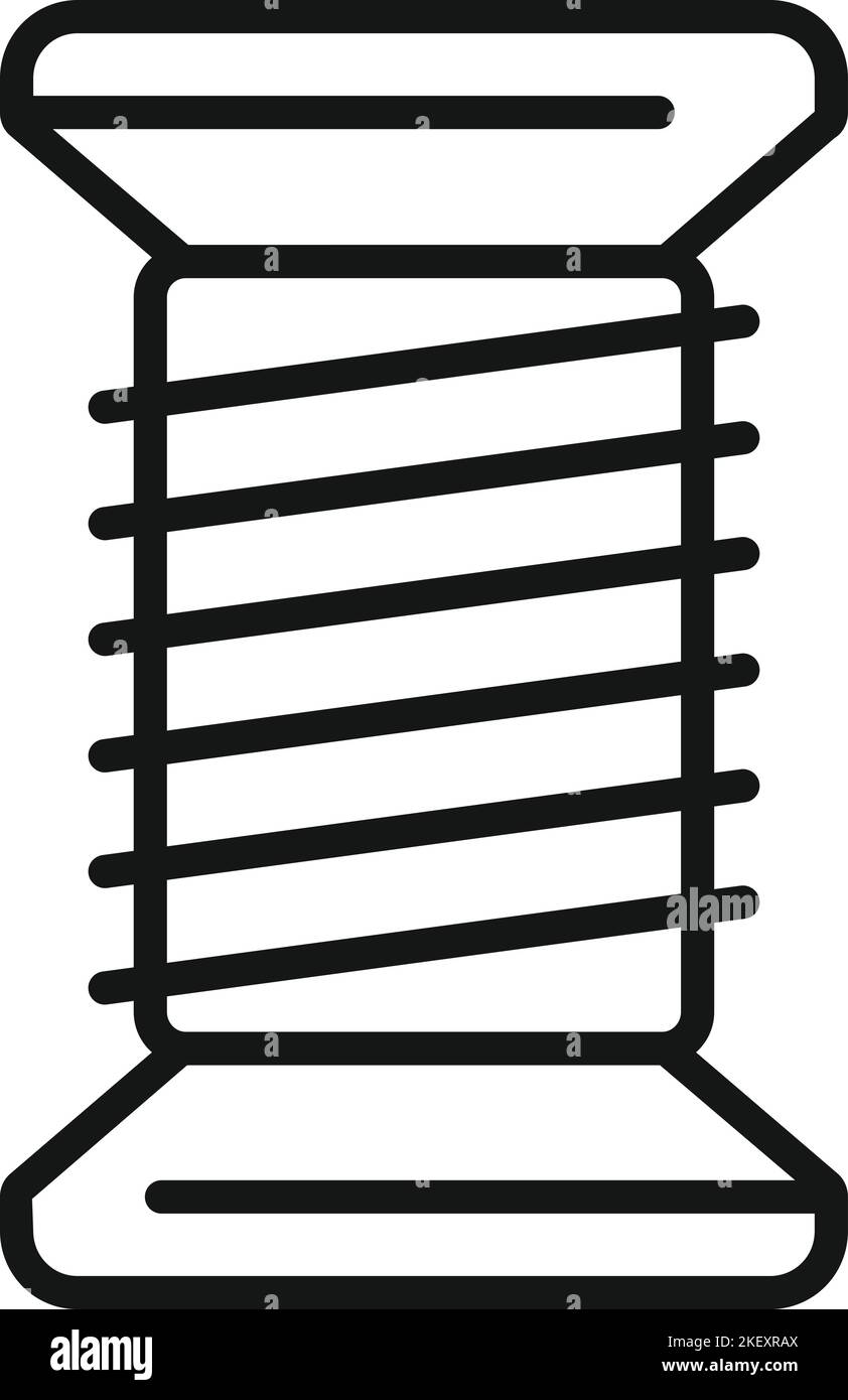 Thread bobine icon outline vector. Wool knit. Cloth craft Stock Vector