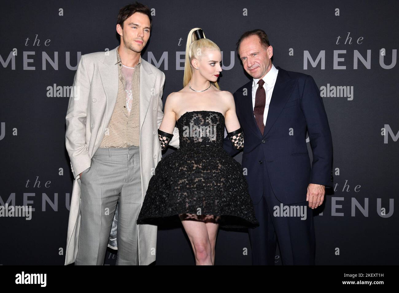 New York, NY, November 14, 2022. (L-R) Nicholas Hoult, Anya Taylor-Joy ...