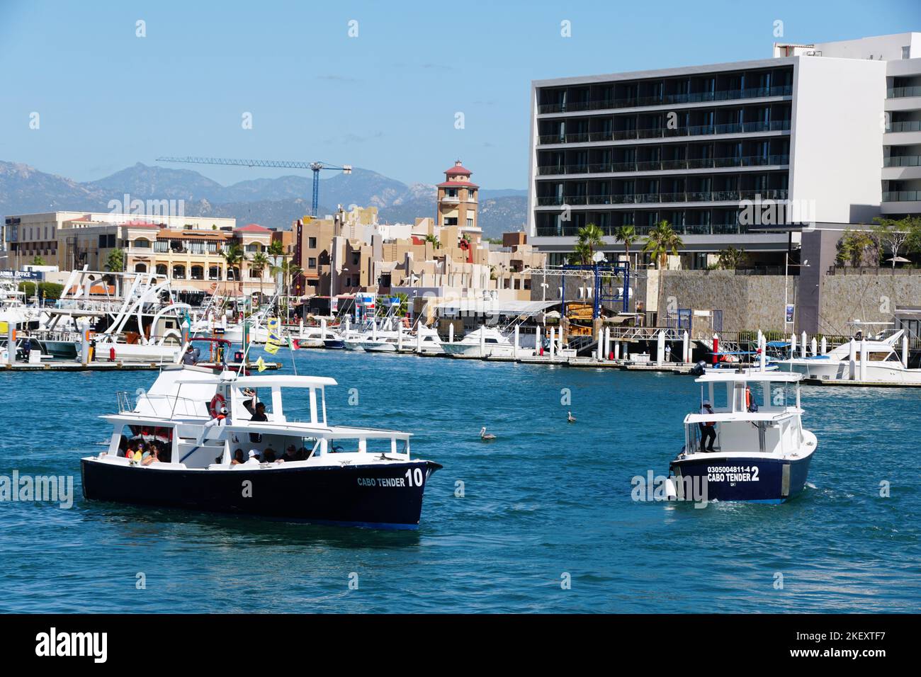 Cabo San Lucas, Mexico - November 7, 2022 - The tender boats carrying ...