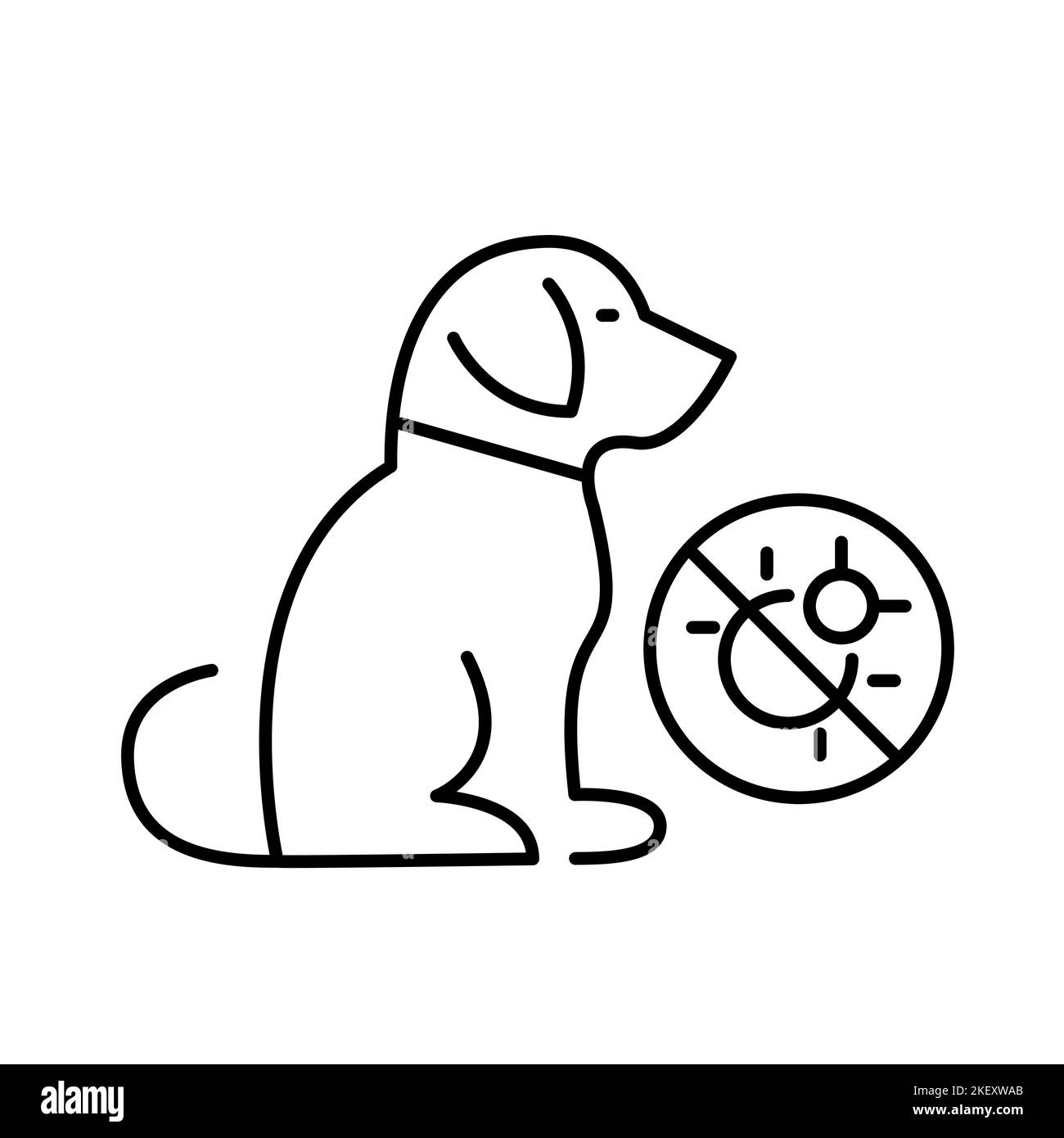 Dog flea protection. Pixel perfect, editable stroke line icon Stock Vector