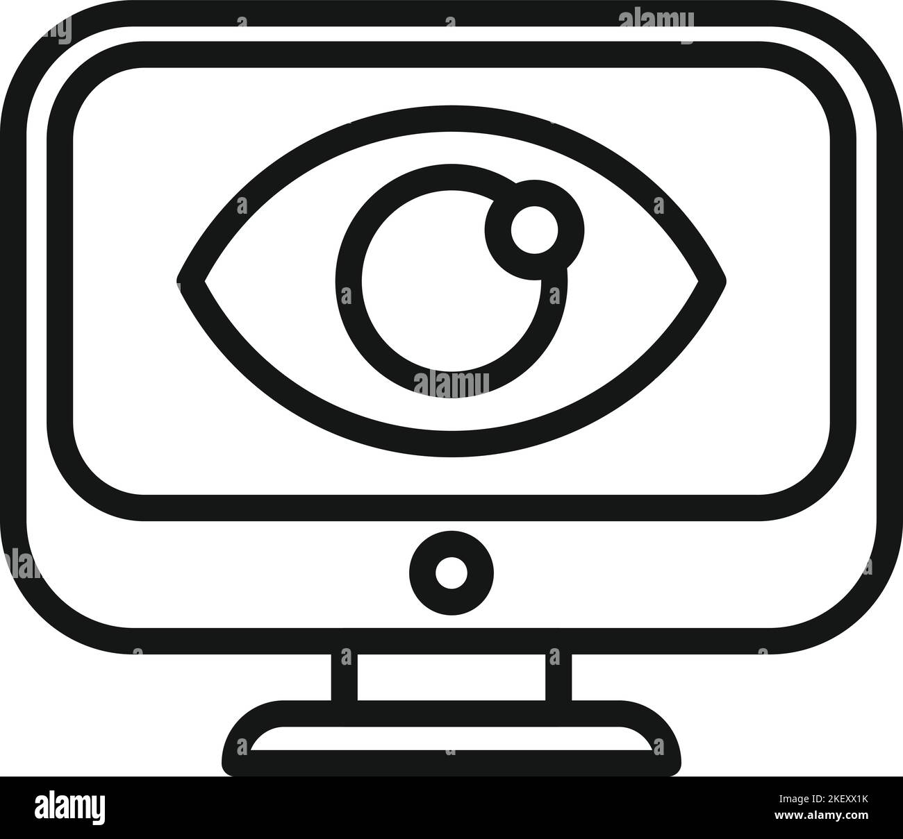 Eye monitor care icon outline vector. Test clinic. Eye vision Stock ...