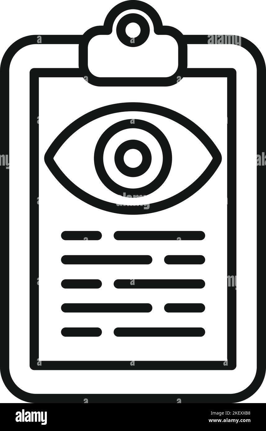 Eye check clipboard icon outline vector. Test care. Glasses care Stock ...