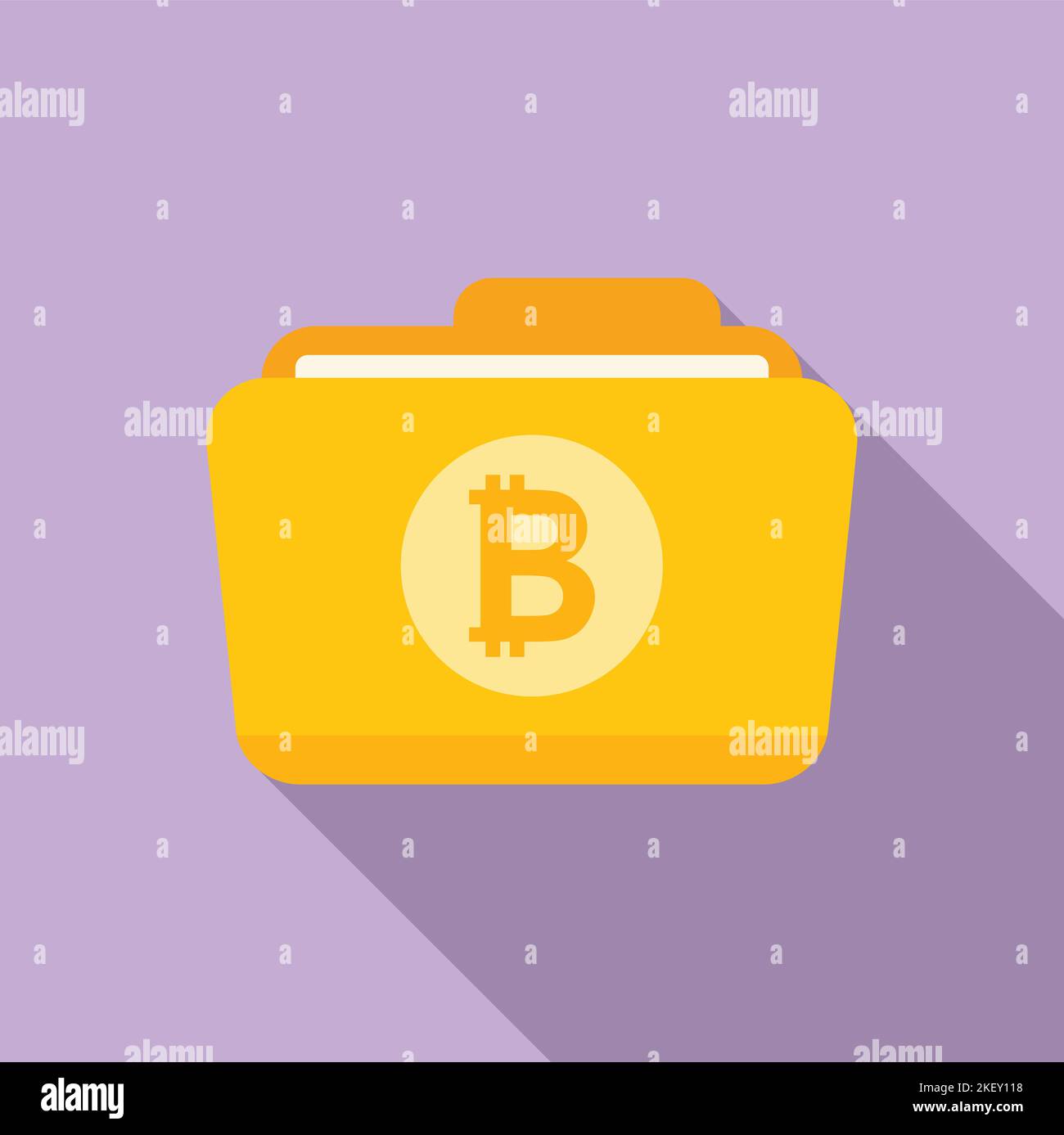 Bitcoin folder icon flat vector. Crypto money. Financial payment Stock ...