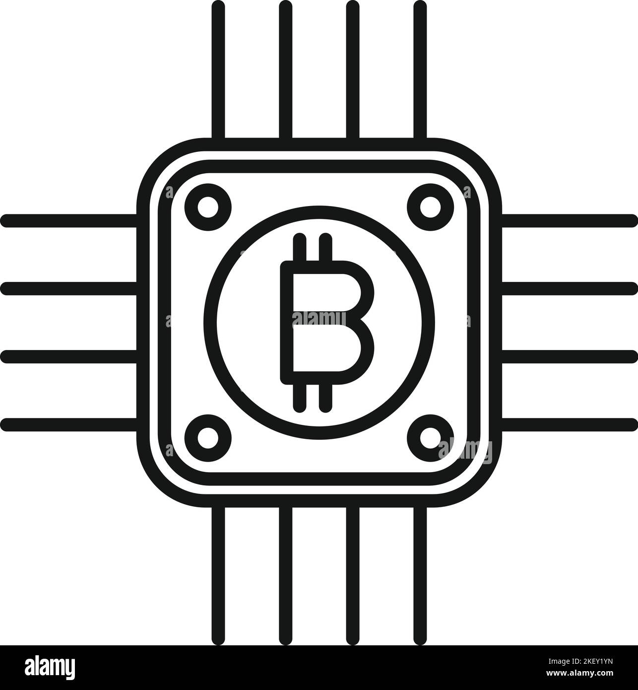 Cryptocurrency processor icon outline vector. Crypto money. Digital exchange Stock Vector