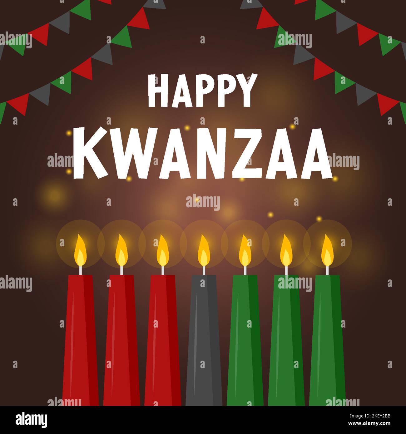 flat design happy kwanzaa greetings illustration Stock Vector Image