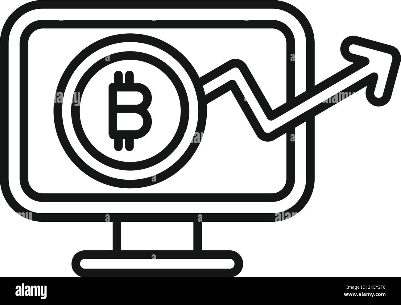 Cryptocurrency monitor icon outline vector. Digital finance. Investment marketing Stock Vector