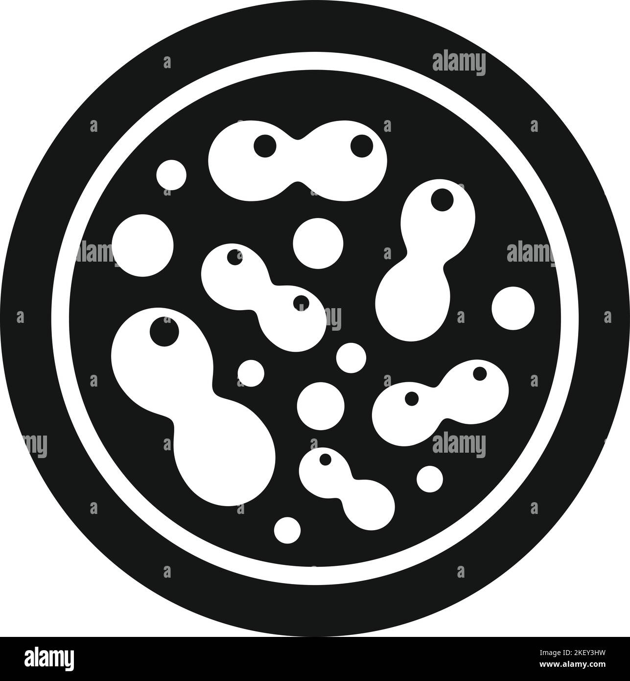 Bacterium icon simple vector. Petri dish. Health cell Stock Vector