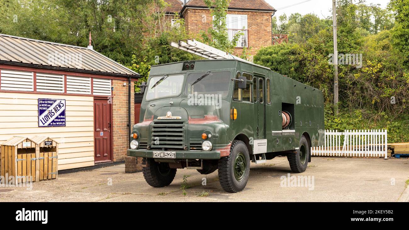Tenterden, Kent, united kingdom, 21, August, 2022 1956 Bedford RLHZ Self Propelled Pump the Green Goddess, used by english armed forces as a fire truc Stock Photo