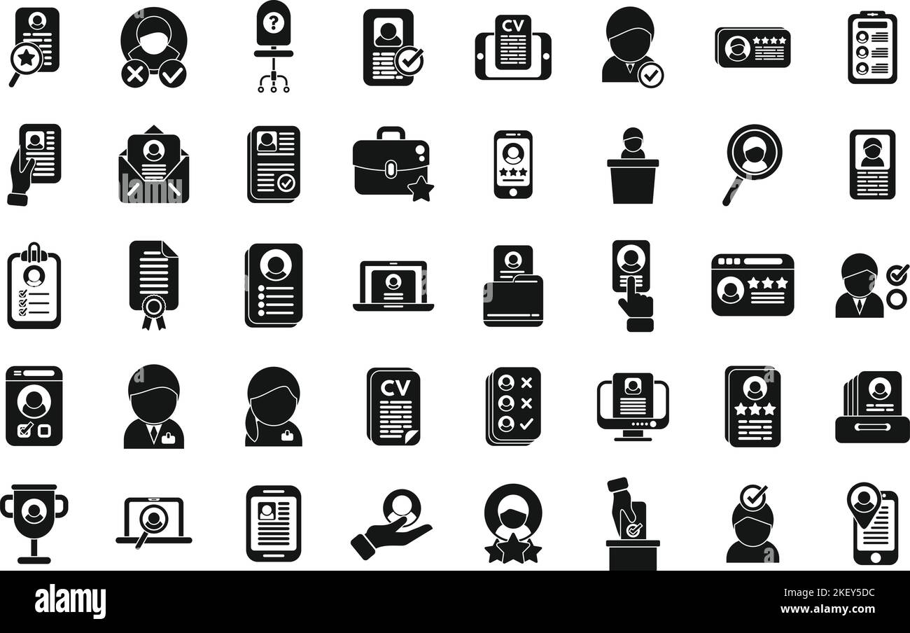 Candidate icons set simple vector. Work team. Man job Stock Vector ...