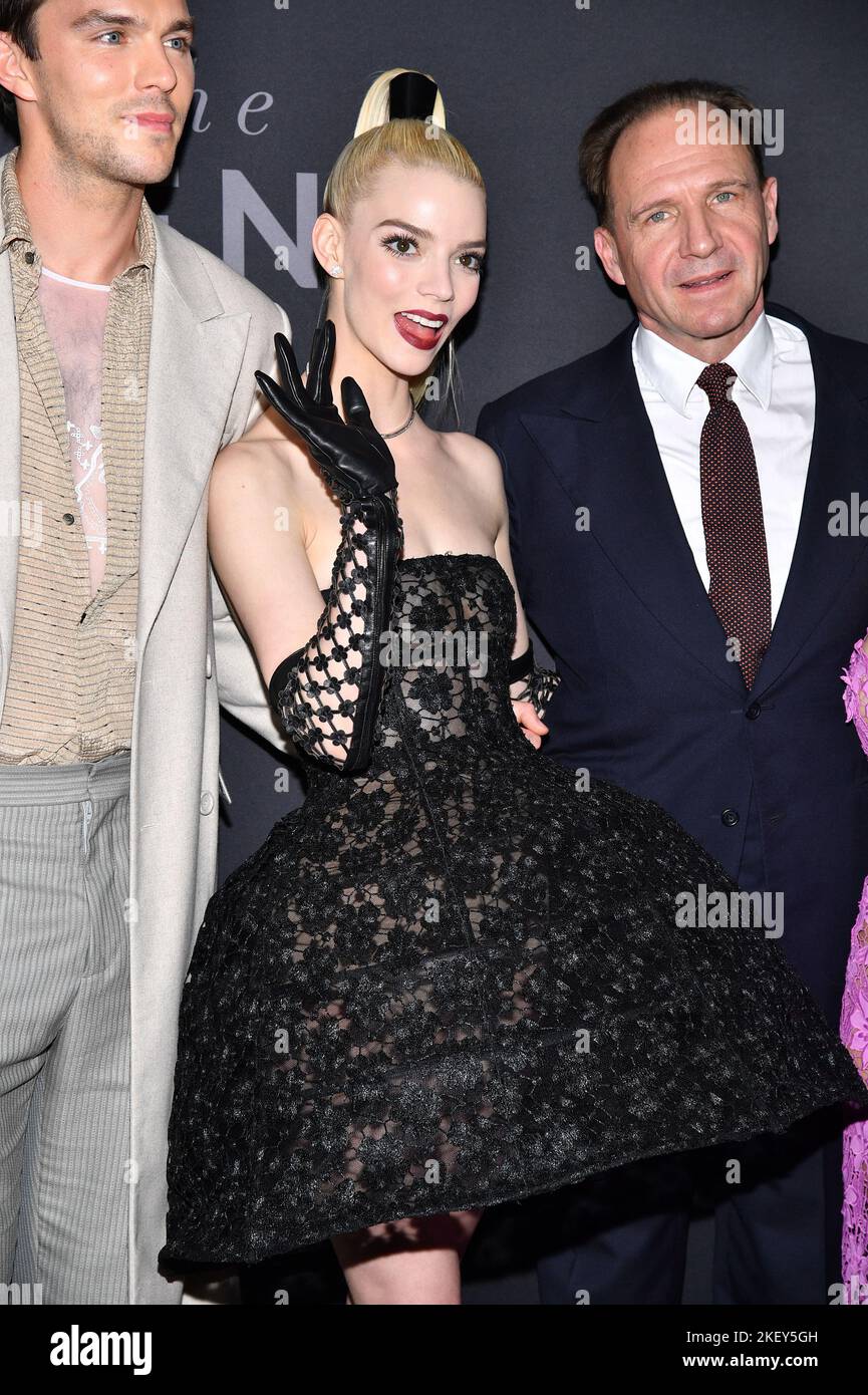 New York, NY, November 14, 2022. Nicholas Hoult (2-l) Anya Taylor-Joy ...