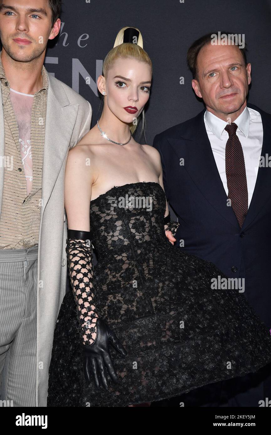 New York, NY, November 14, 2022. Nicholas Hoult (2-l) Anya Taylor-Joy ...