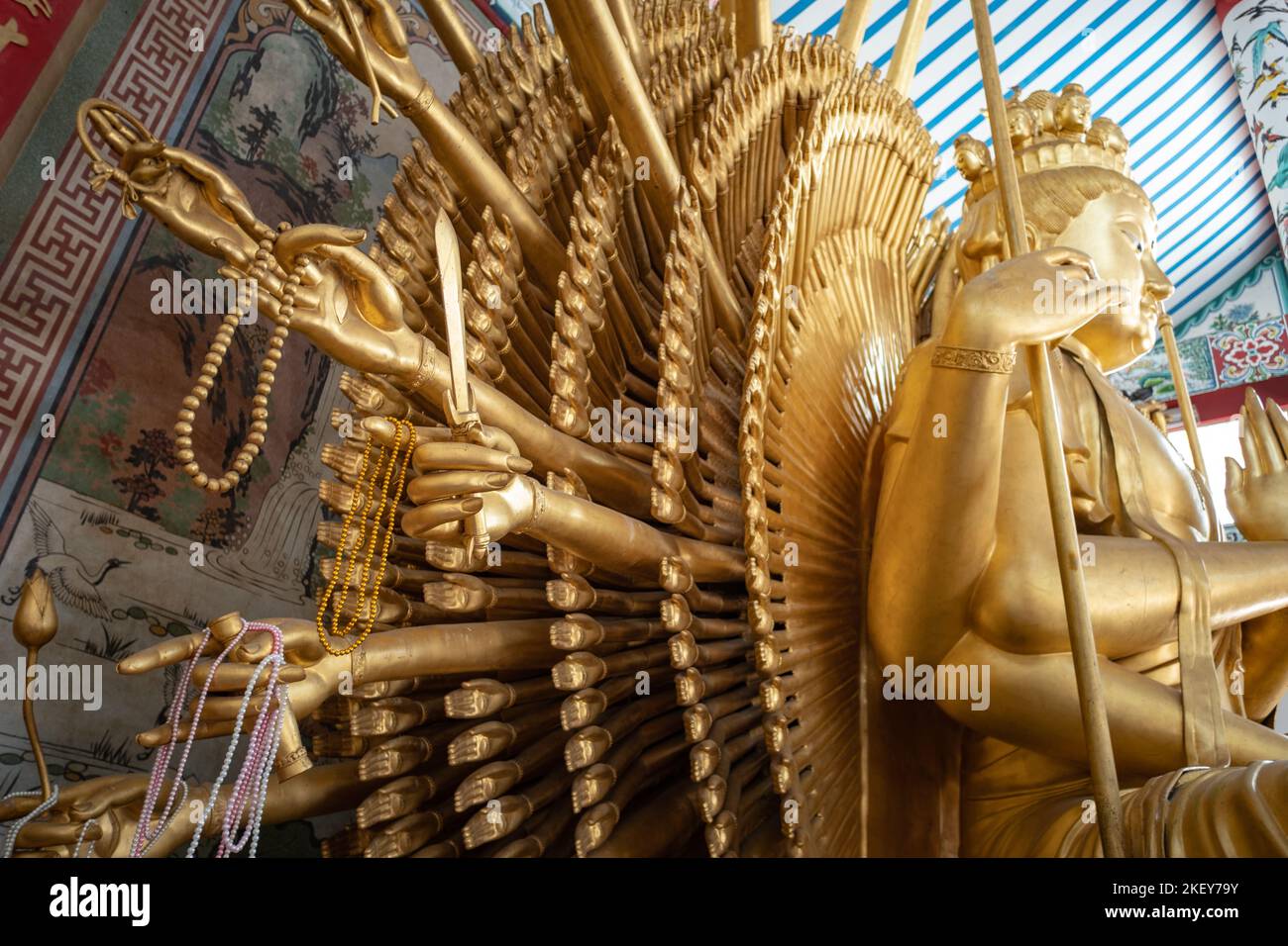 Thousand Hands Guan Yin statue at Chao Mae Guanyin Shrine located in Angsila, Chonburi, Thailand