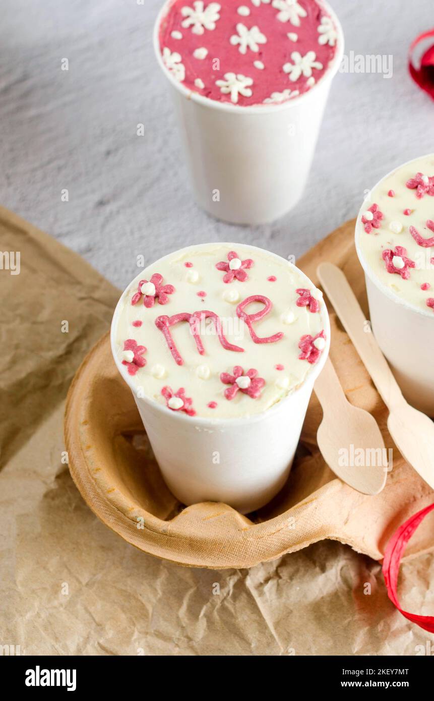 miniature paper coffee cups