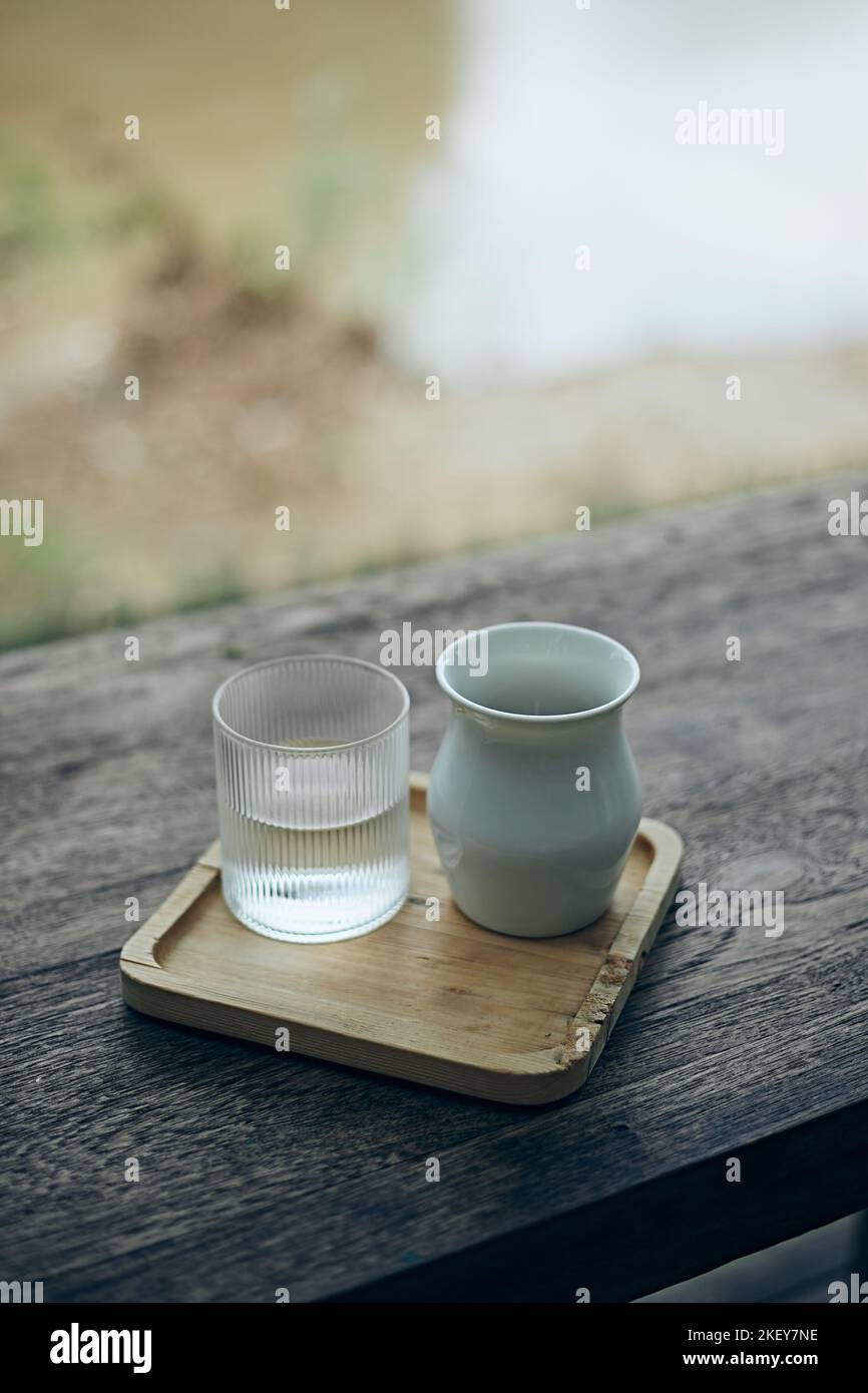 black drip coffee in ceramic cup Stock Photo Alamy