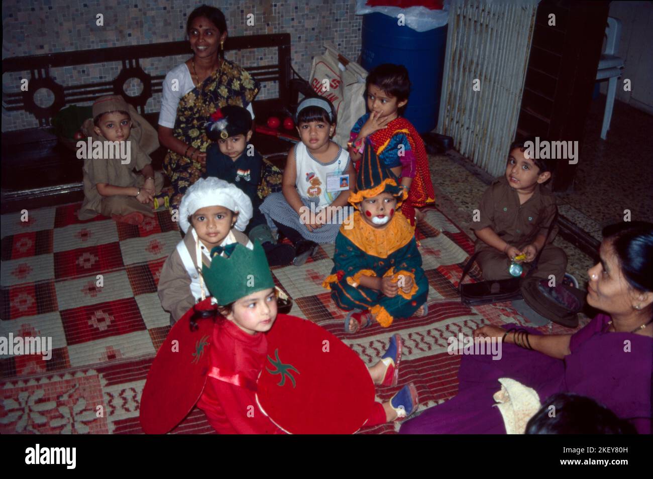 Children Ready For Fancy Dress Competition In Private School In Bombay