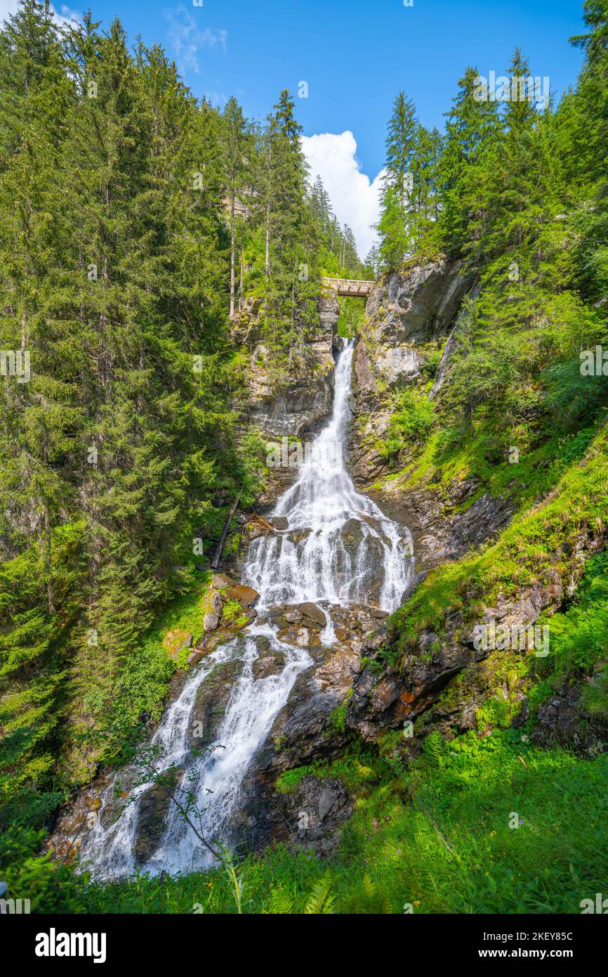Riesach waterfall in Untertal Valley, Rohrmoos-Untertal in Schladminger Alps, Austria Stock Photo