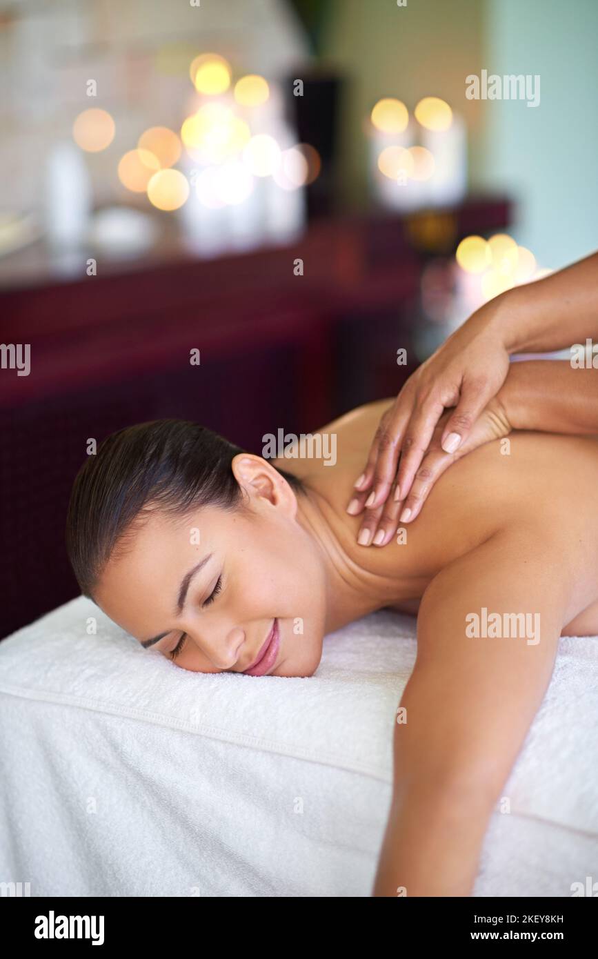 Make time to pamper yourself. an attractive woman enjoying a day at a health spa. Stock Photo