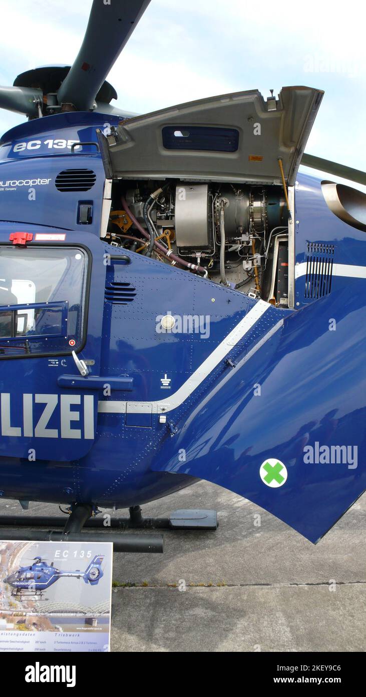 Eurocopter ec 135 Police Germany maintenance helicopter polizei Stock Photo