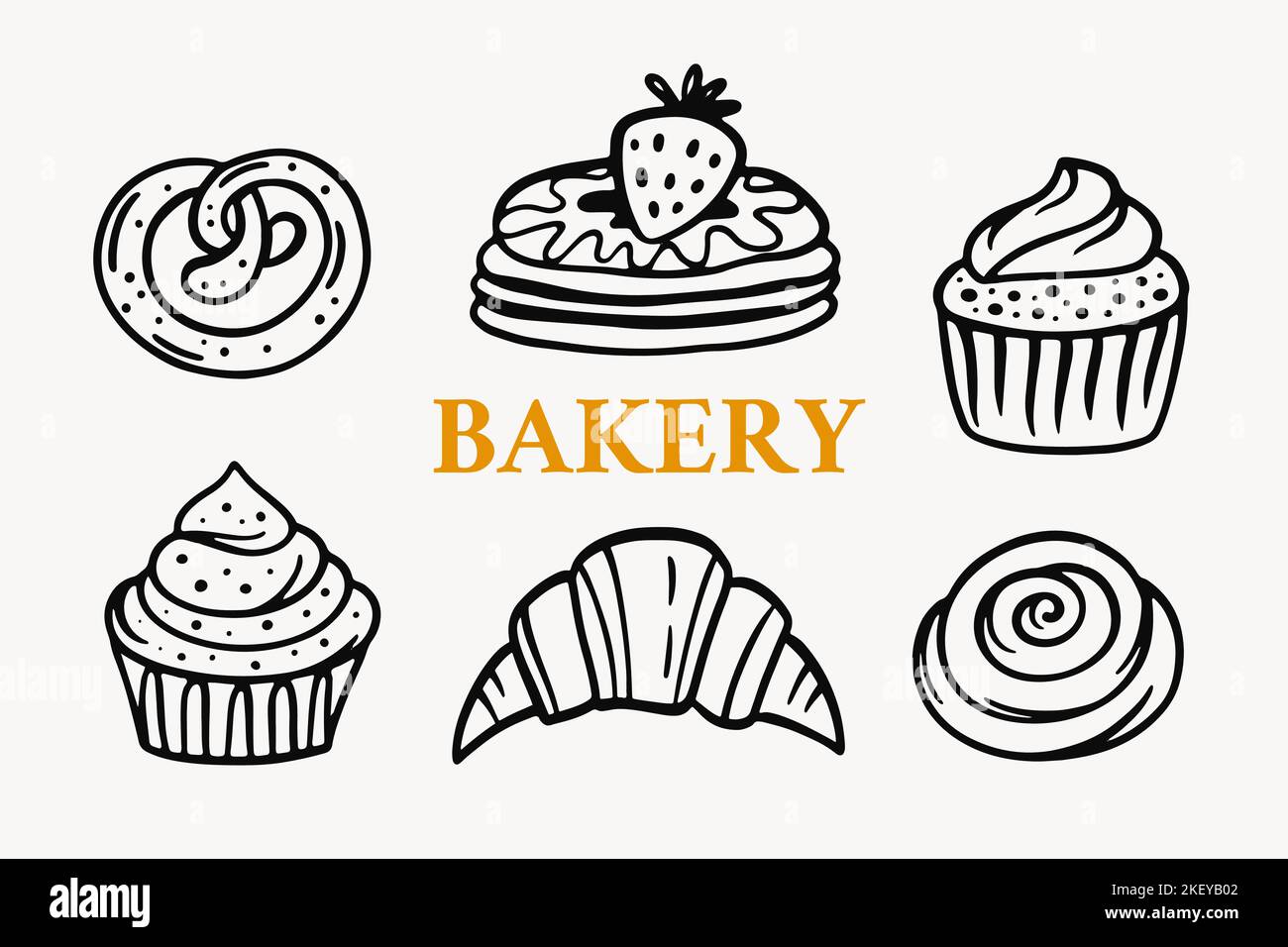 Bakery Hand drawn icon set Stock Vector Image & Art - Alamy