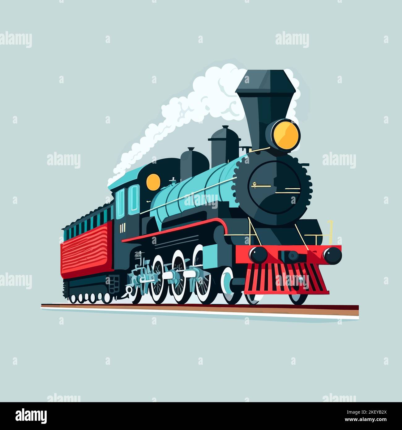 Retro style illustration of a vintage steam engine train or locomotive  going towards the viewer with sunburst in background on isolated background  Stock Vector Image & Art - Alamy