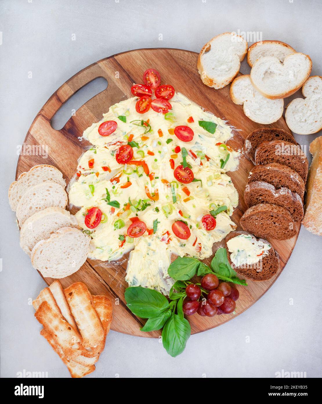 Butter board with a little Christmas twist. Butter with jalapeno