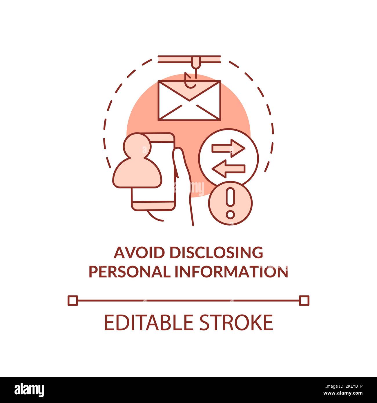 Avoid disclosing personal information terracotta concept icon Stock ...