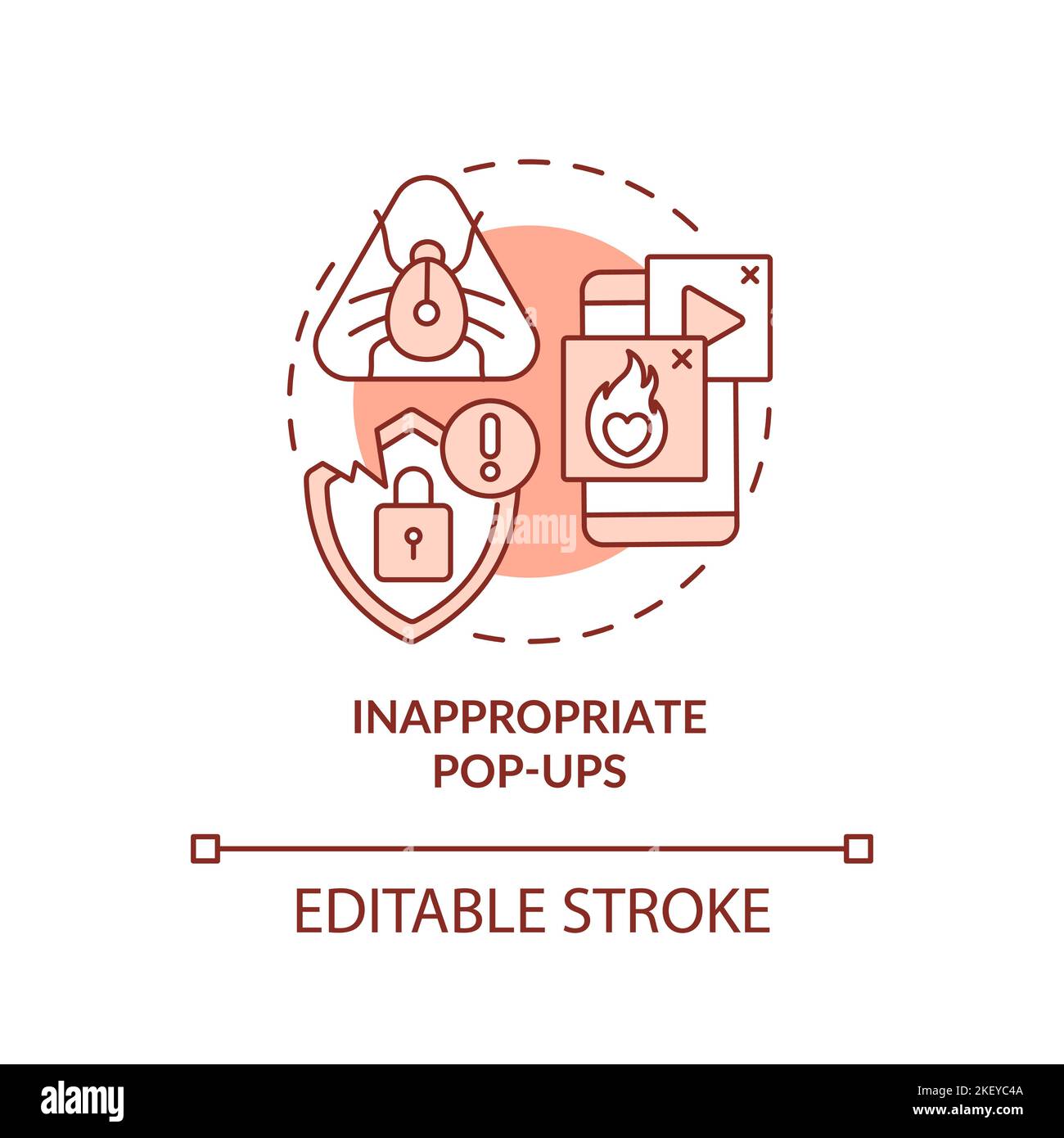 Inappropriate pop-ups terracotta concept icon Stock Vector Image & Art ...