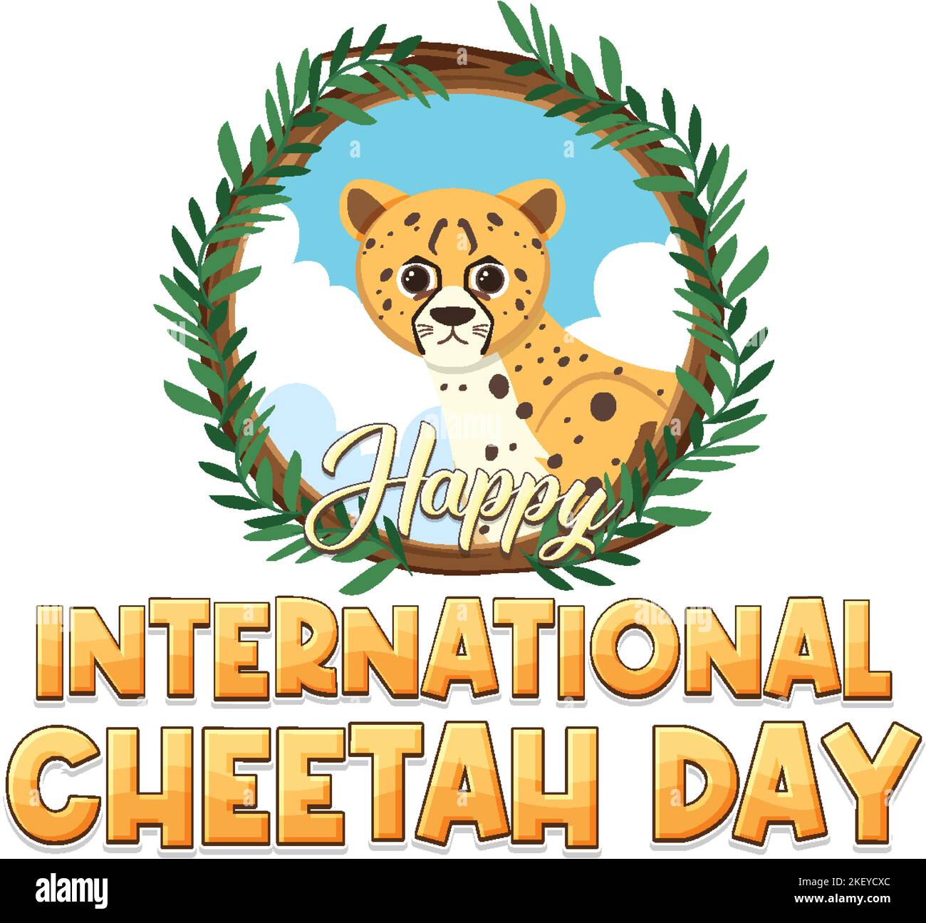International cheetah day poster or banner design illustration Stock