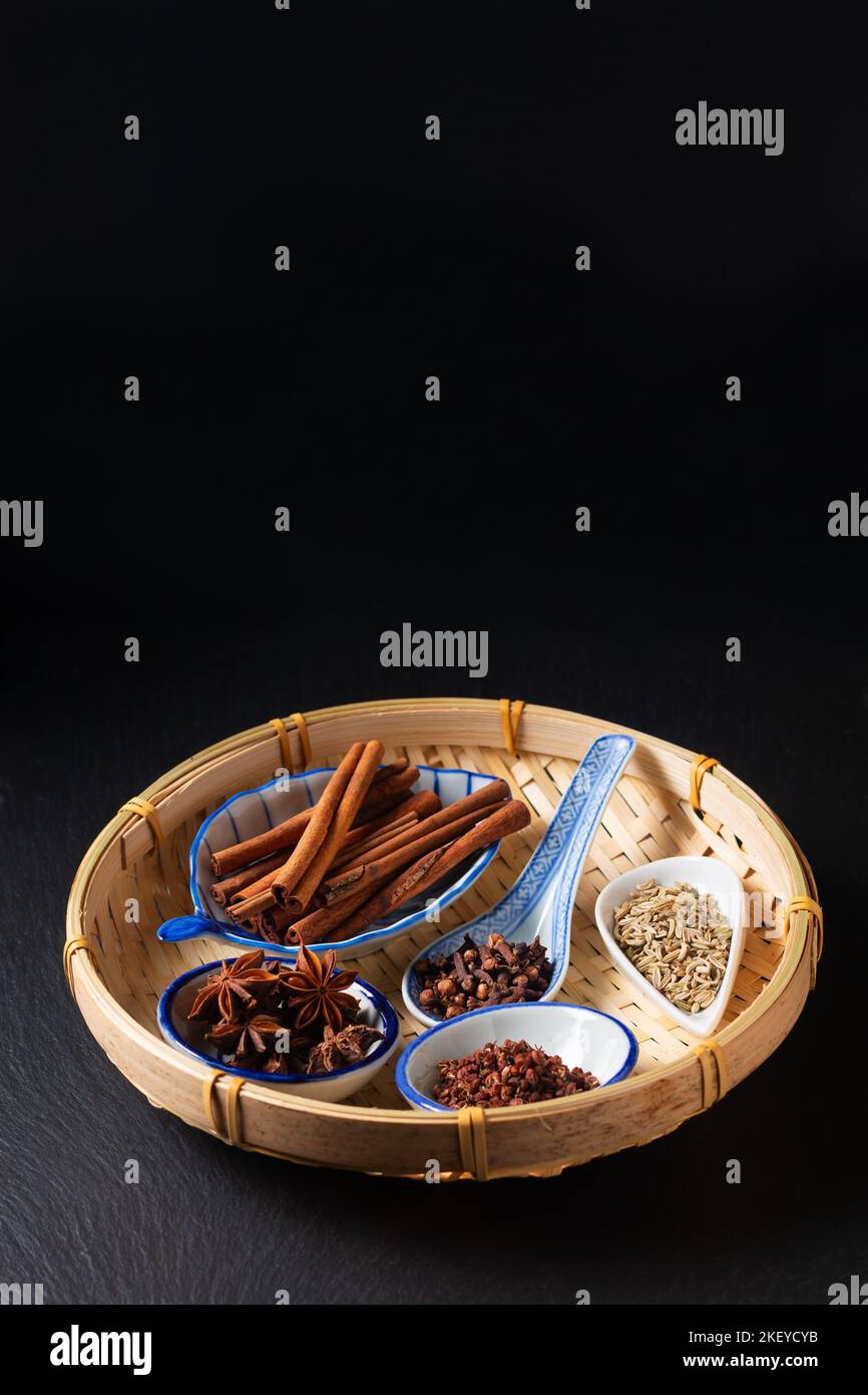 Food concept origin Chinese Five Spice Star Anise, Fennel Seeds