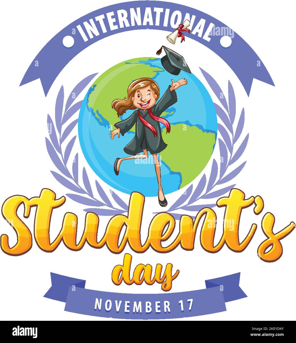 International Students Day Banner Design illustration Stock Vector 