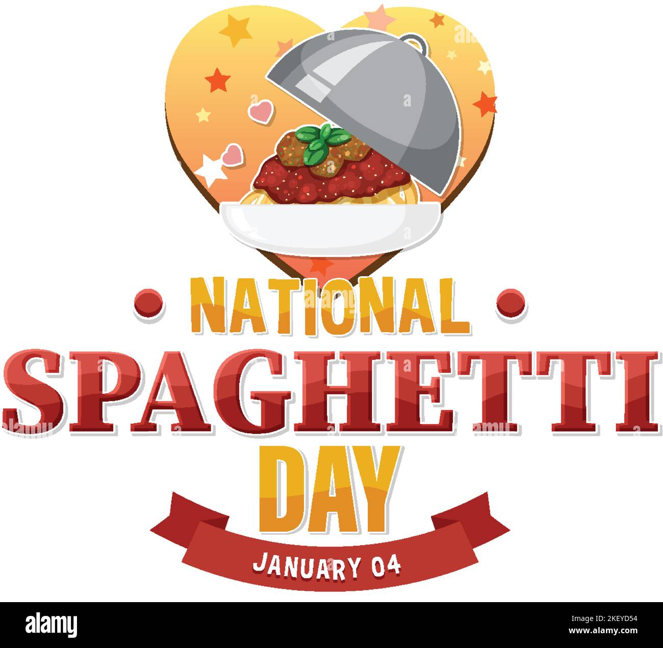 National Spaghetti Day Banner Design illustration Stock Vector