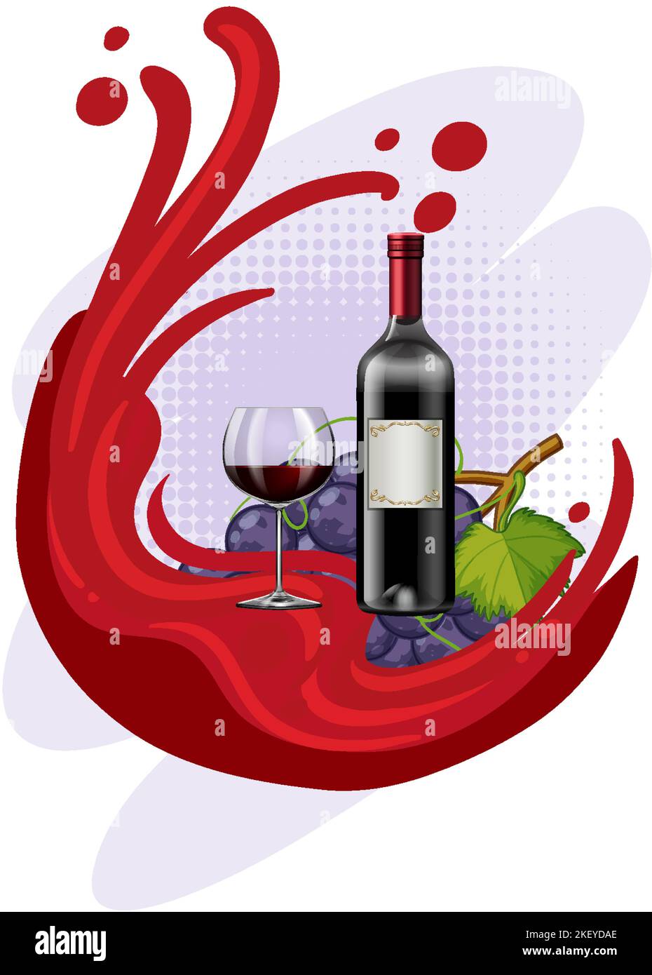 Red wine bottle and glass illustration Stock Vector Image & Art - Alamy