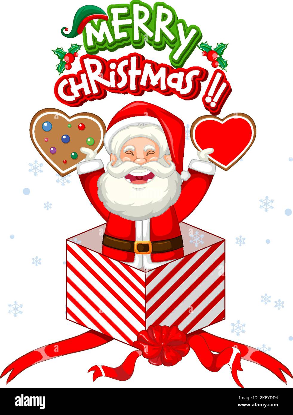 Santa Claus and Christmas gift box illustration Stock Vector Image ...