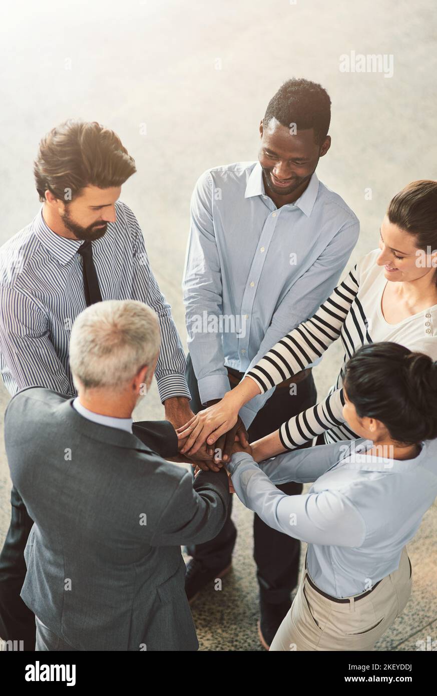 Lets do this team high angle shot of a group of businesspeople