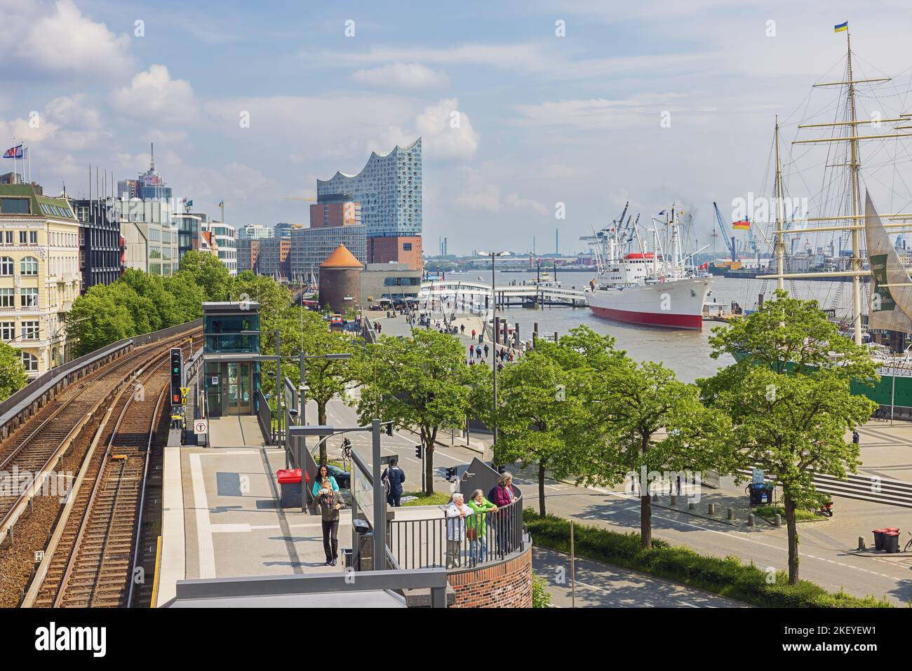 Editorial: HAMBURG, GERMANY, JUNE 1st, 2022 - Tourist attractions in St