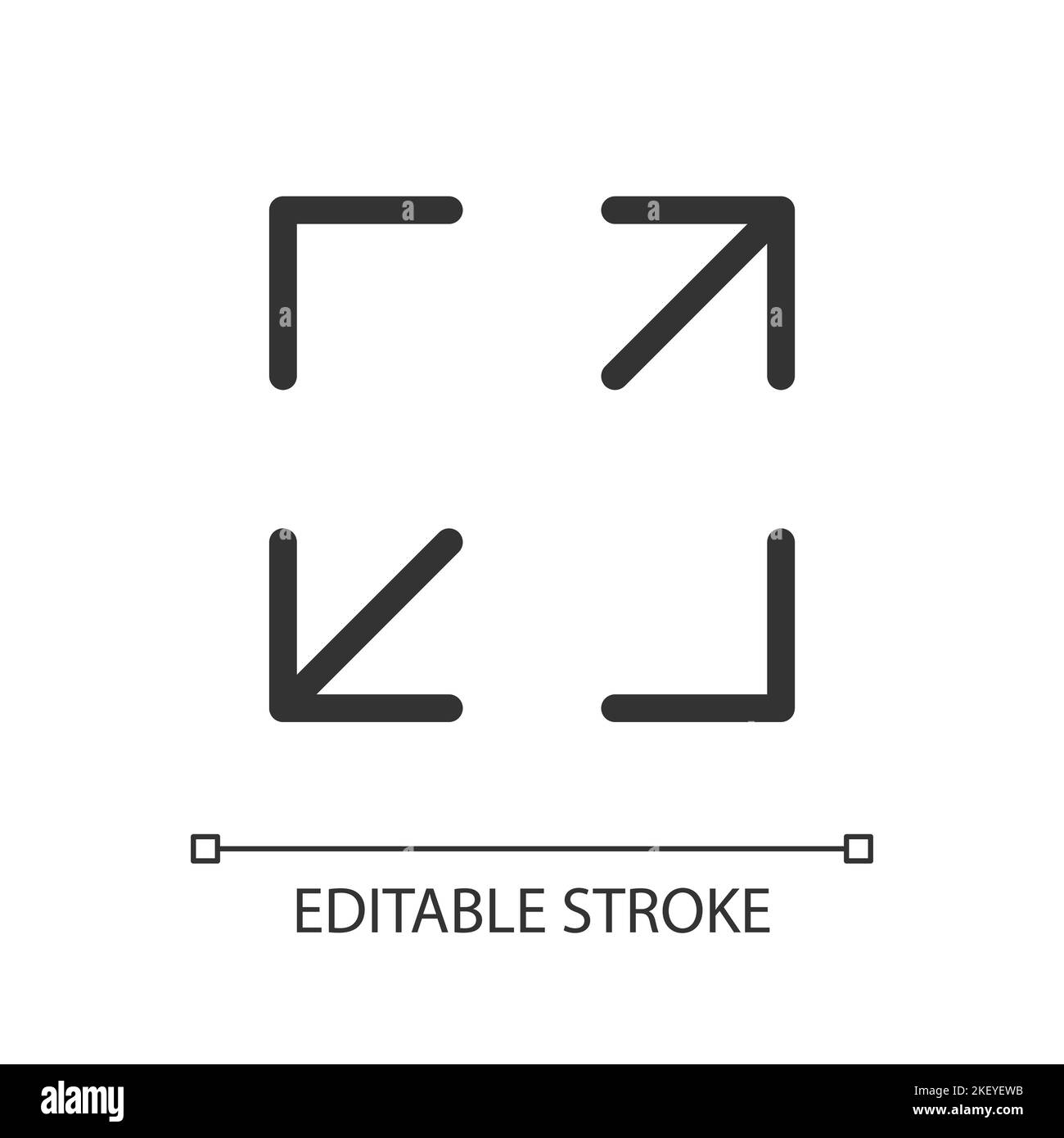 Screen enlarging pixel perfect linear ui icon Stock Vector Image & Art ...
