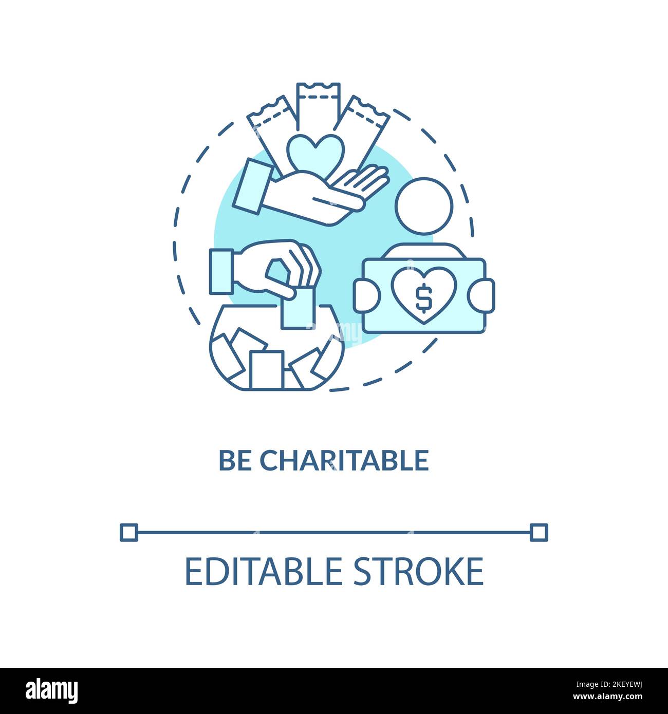 Use charitable involvement turquoise concept icon Stock Vector Image ...