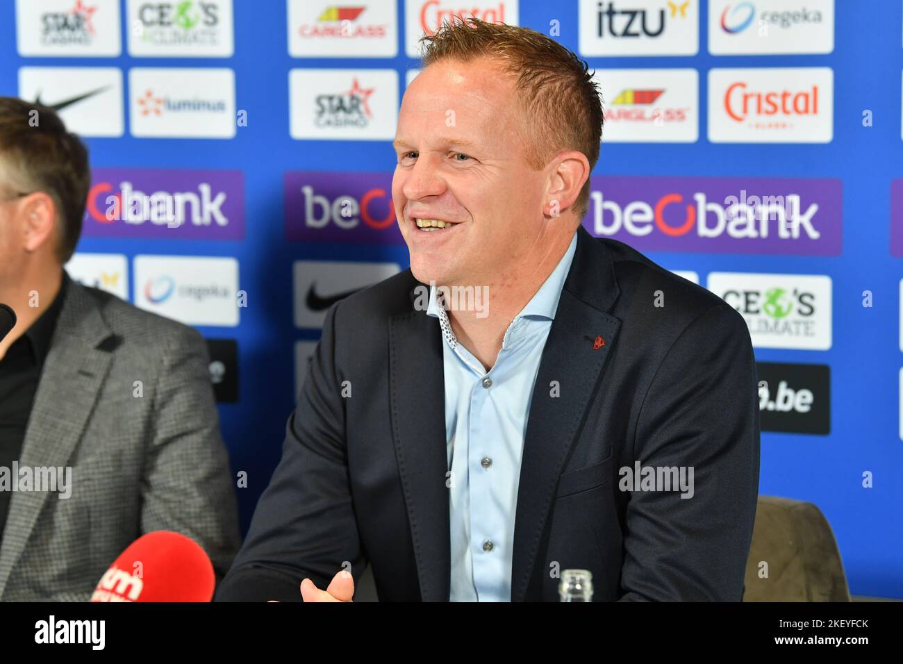 Genk, Belgium, 15/11/2022, Genk's head coach Wouter Vrancken pictured during a press conference of Belgian soccer team KRC Genk, Tuesday 15 November 2022 in Genk, to discuss the future of the collaboration with the head coach. BELGA PHOTO JILL DELSAUX Stock Photo