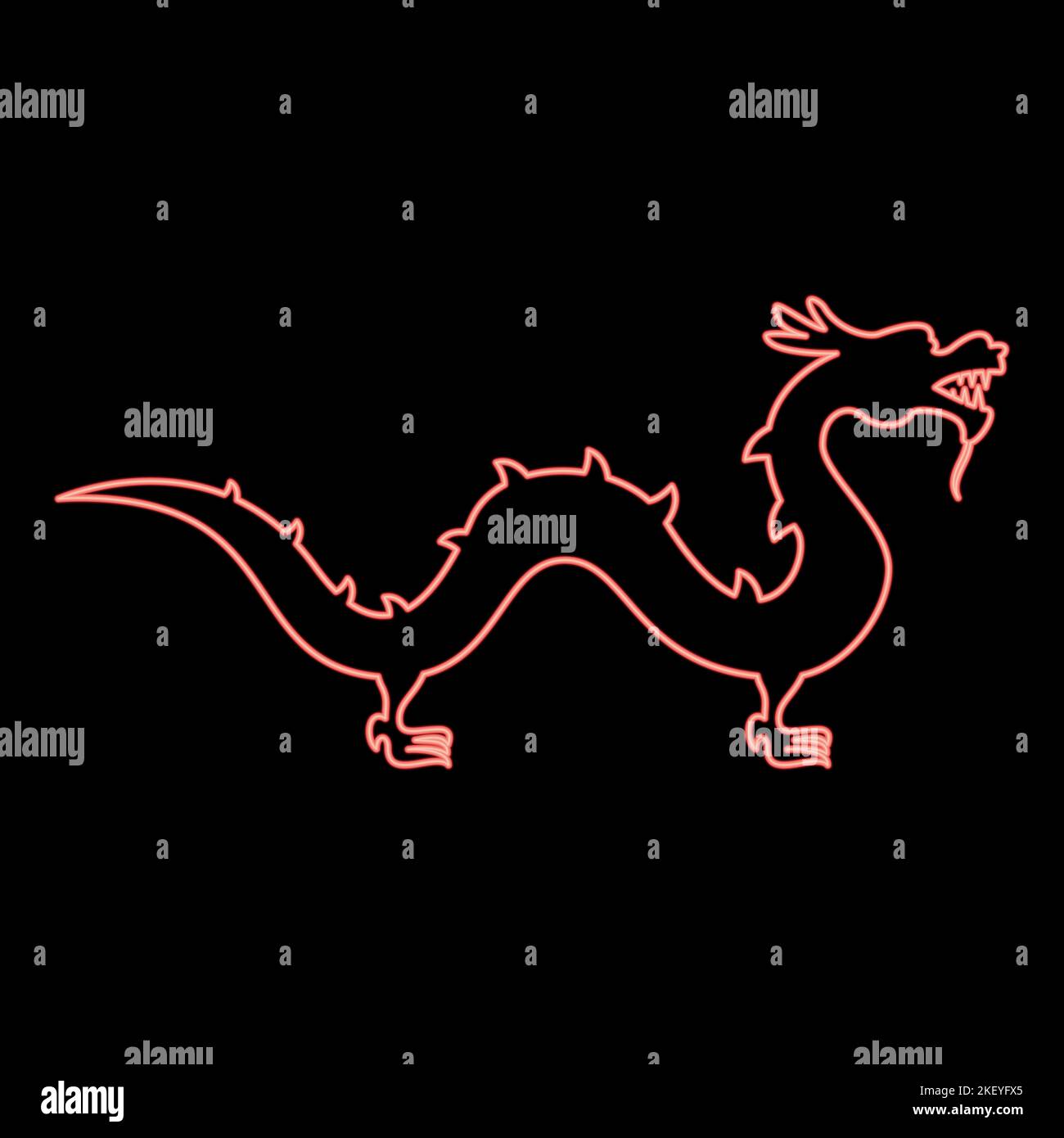 Artistic chinese asian dragon neon Stock Vector Images - Alamy