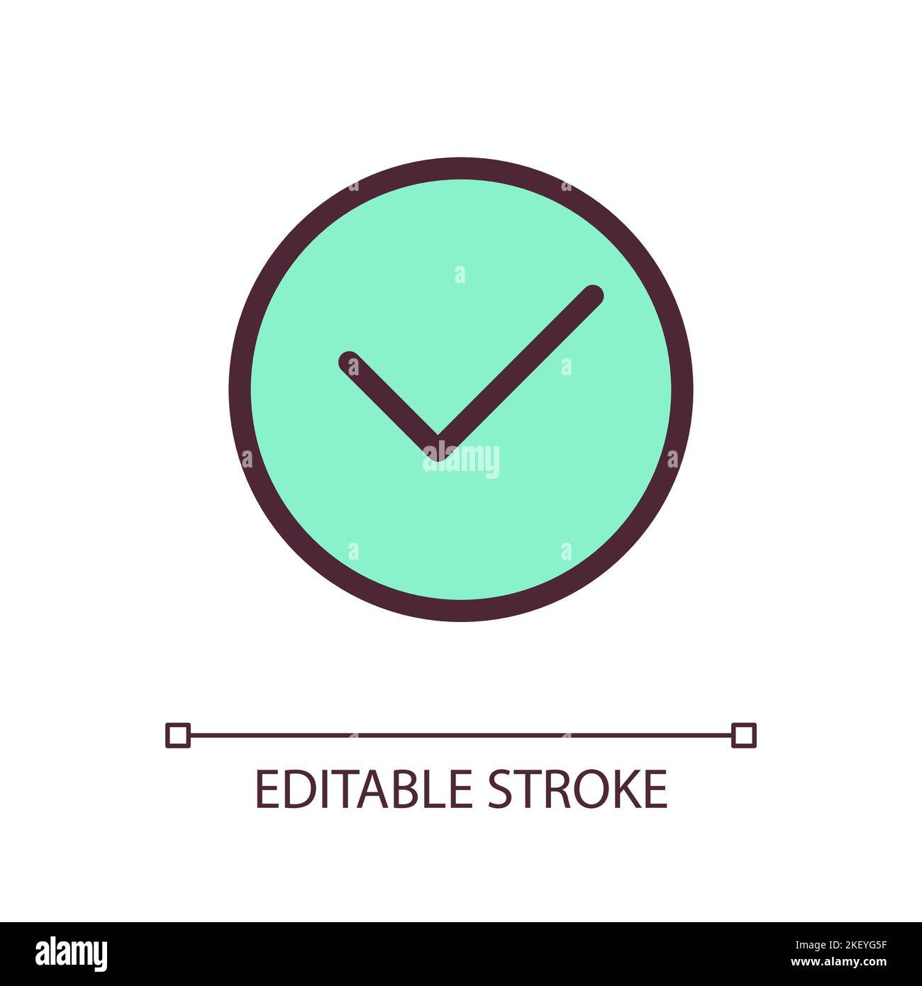 Tick in circle pixel perfect RGB color ui icon Stock Vector Image & Art ...