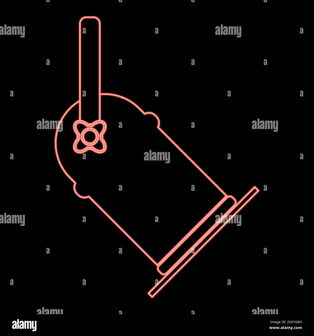 Neon light projector red color vector illustration image flat style