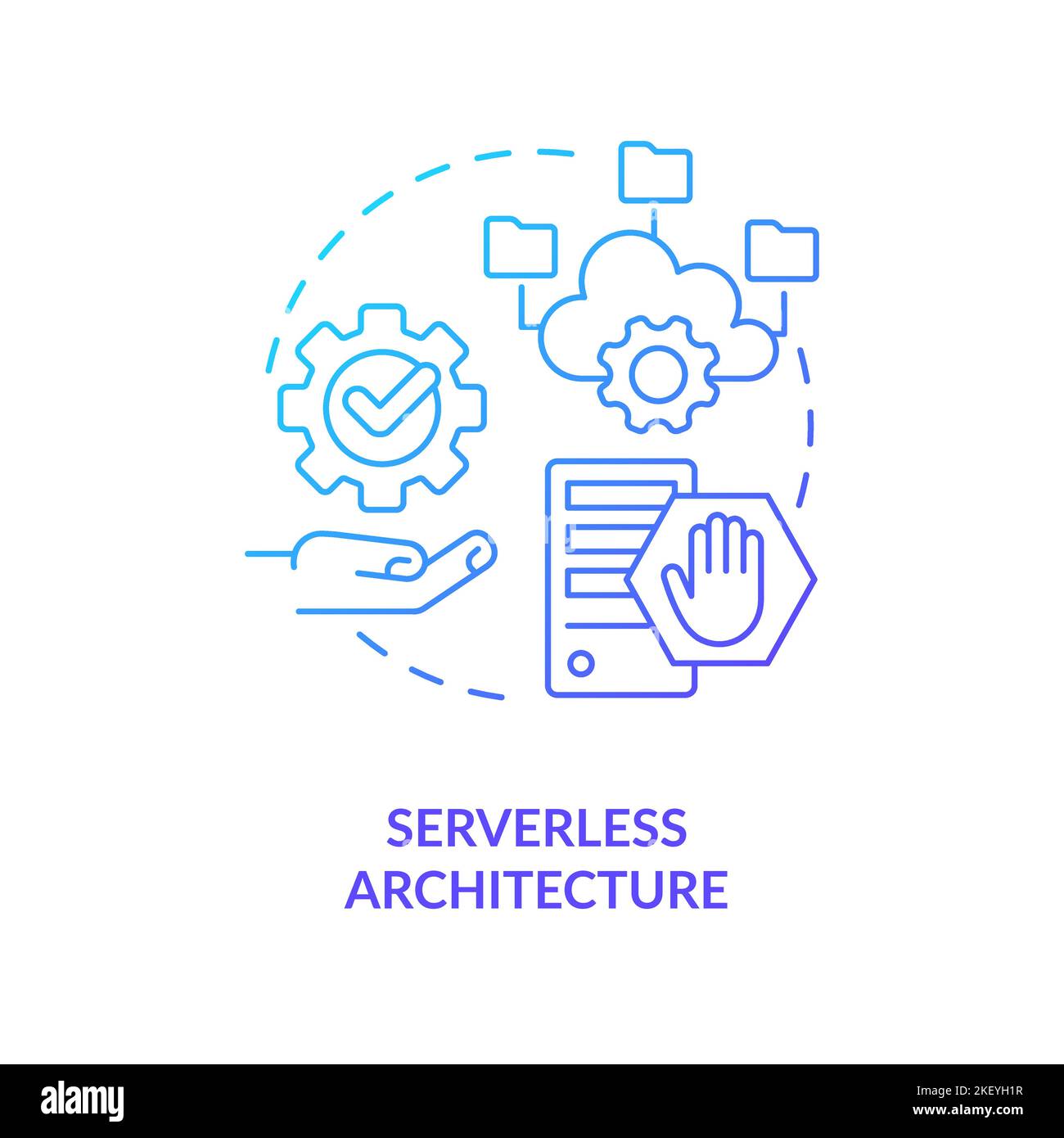 Serverless architecture blue gradient concept icon Stock Vector Image ...