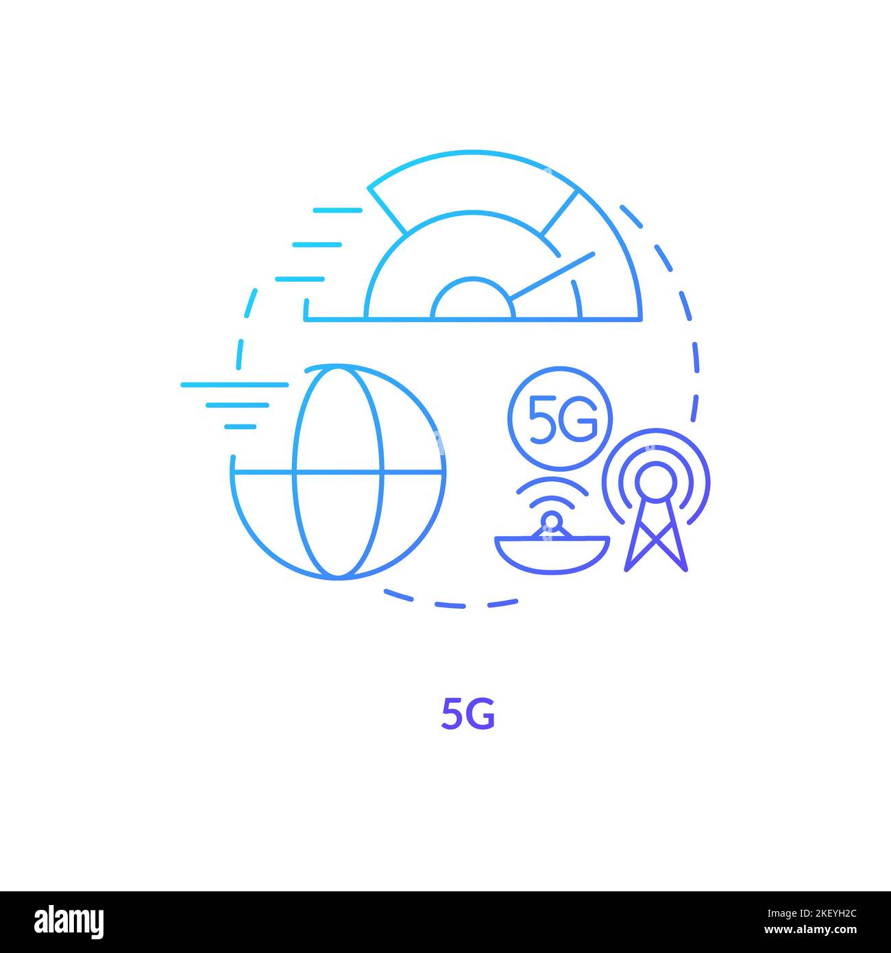 Fifth generation blue gradient concept icon Stock Vector Image & Art ...