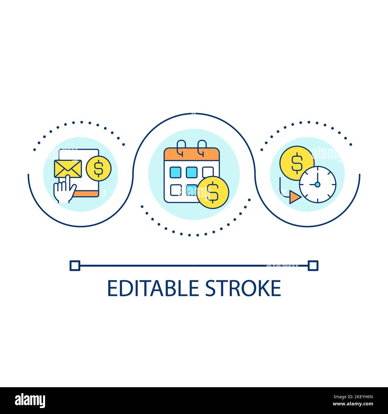 Paid usage period loop concept icon Stock Vector