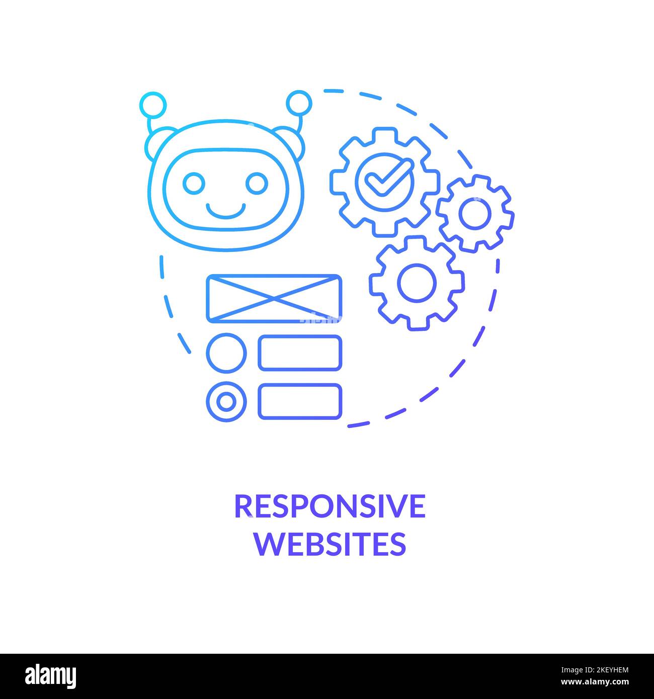 Responsive websites blue gradient concept icon Stock Vector