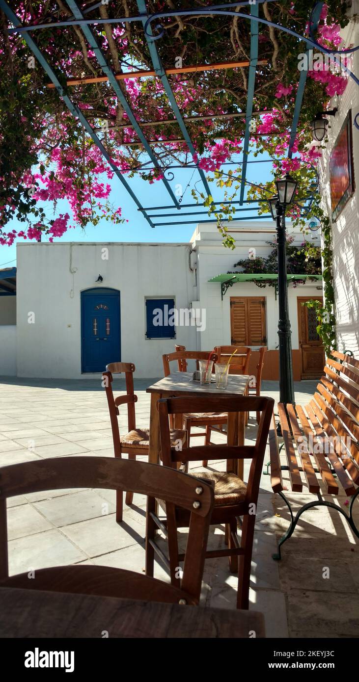Coffee Table Paros Greece mediteranean island aegean Stock Photo Alamy