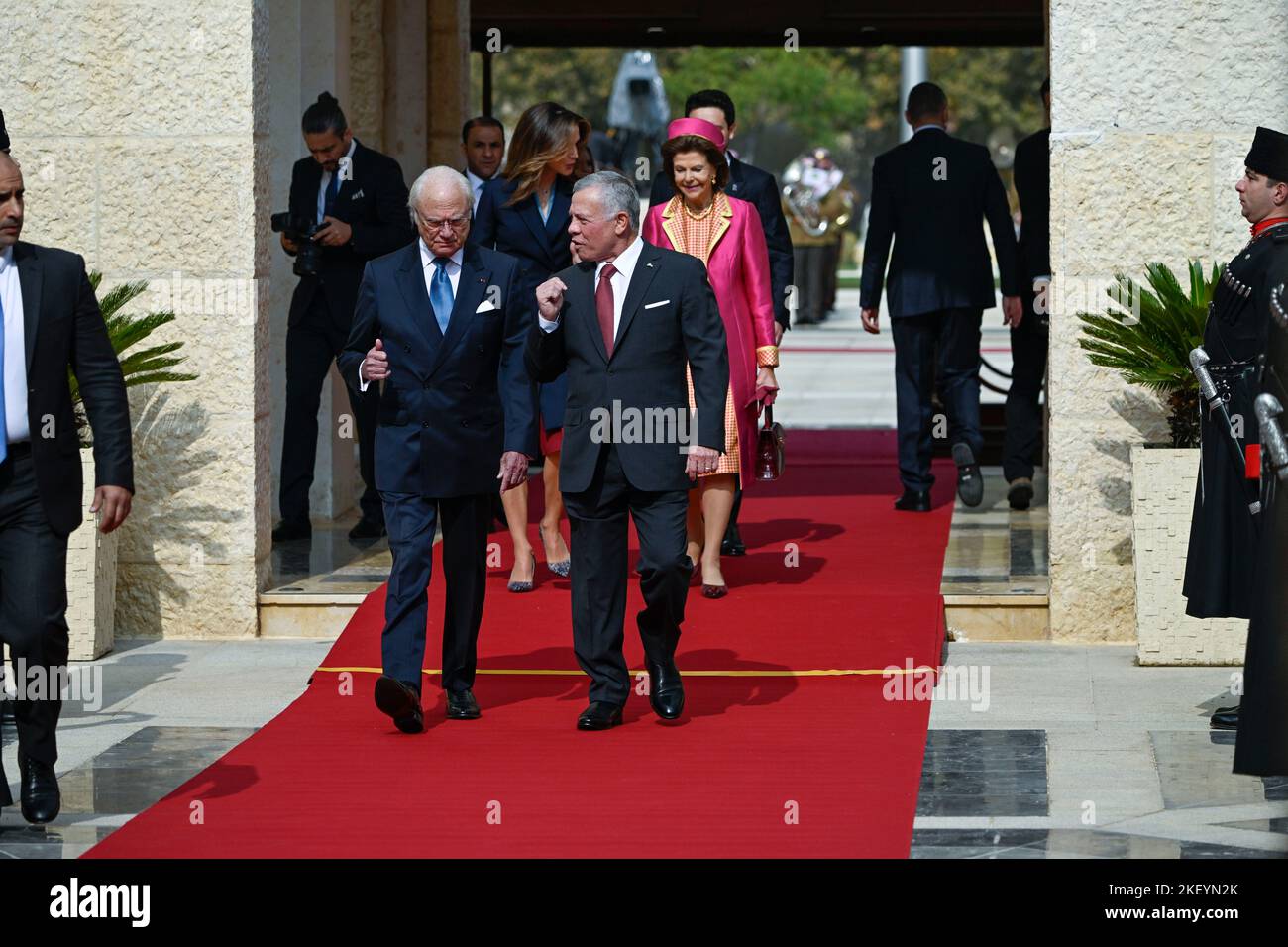 H.M. King Carl XVI Gustaf, H.M. King Abdullah II, H.M. Queen Rania and ...