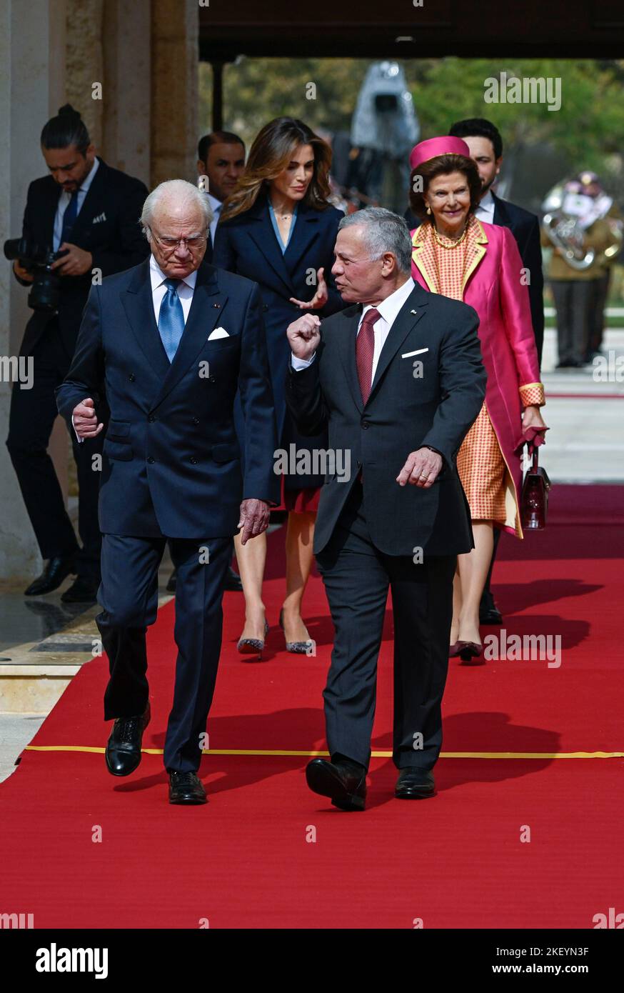H.M. King Carl XVI Gustaf, H.M. King Abdullah II, H.M. Queen Rania and ...