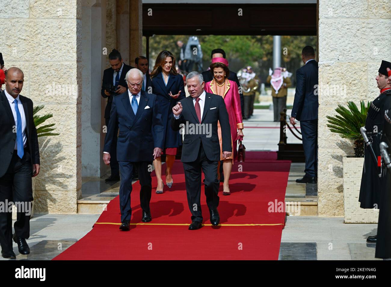 H.M. King Carl XVI Gustaf, H.M. King Abdullah II, H.M. Queen Rania and ...