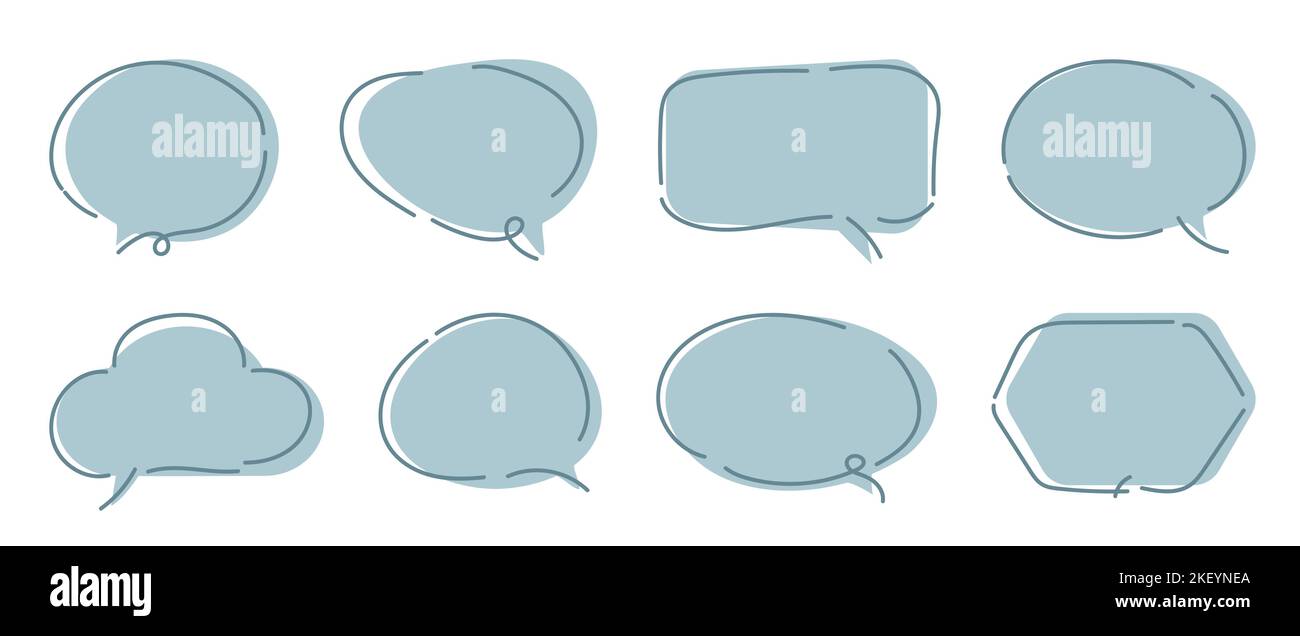 Vector Set of speech bubbles. Dialog box icon, message template. White